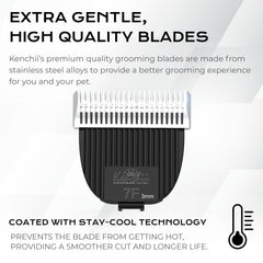 Kenchii Flash blade stay-cool coating reduces overheating during sessions