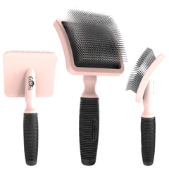 Kenchii brush cushions skin with a soft backing for comfortable grooming
