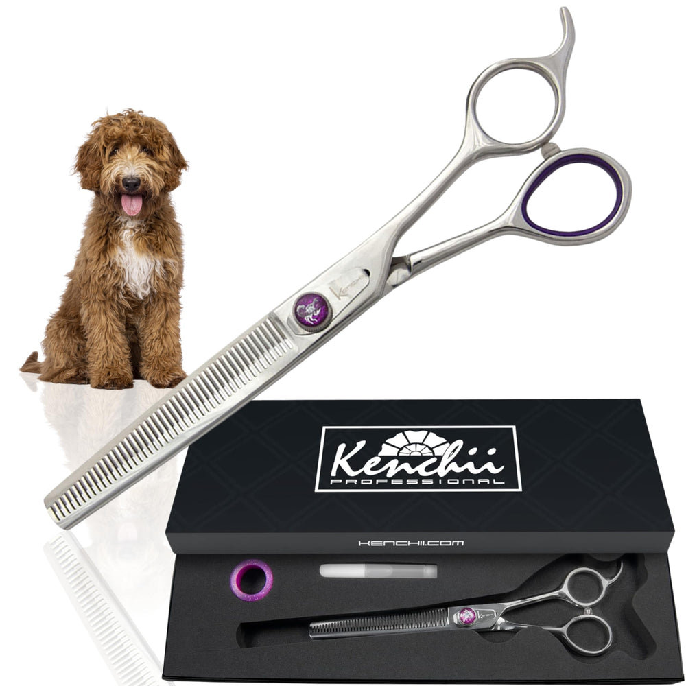 Kenchii Scorpion 46-tooth thinning blade enables precise coat thinning.