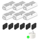 Kenepet ceramic cat water fountain filters pack keeps water fresh for pets.