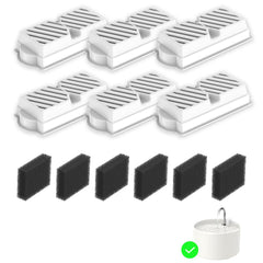 Kenepet ceramic cat water fountain filters pack keeps water fresh for pets.