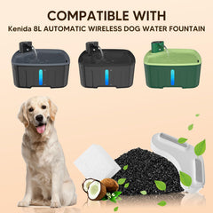 Kenida activated-carbon filter helps remove debris for fresher tasting water.