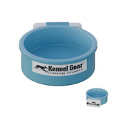 Kennel-Gear no spill water bowl front view for crates keeps feeding tidy and reachable