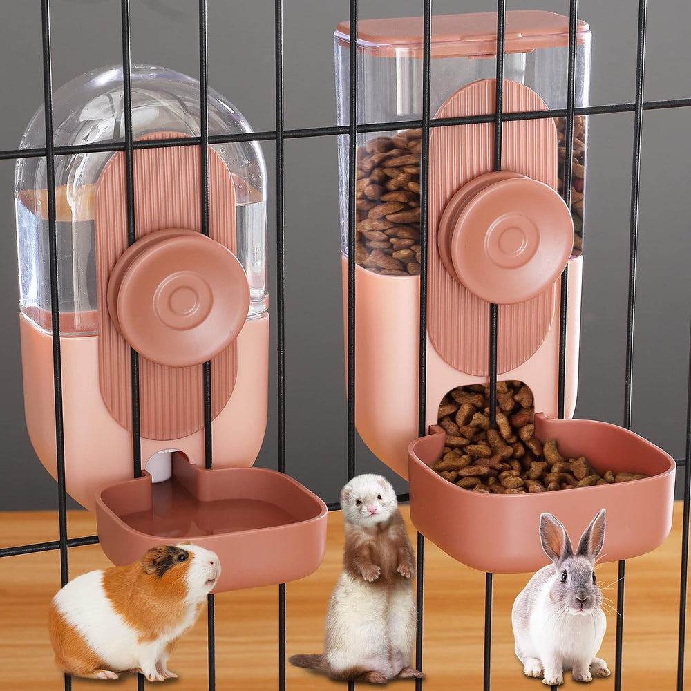 Kenond 35oz hanging feeder front view, compact for space-saving meals.