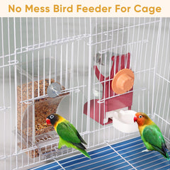 Kenond Bird Feeder two-pack mounted outside cage for flexible placement.