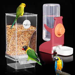 Kenond Bird Water Dispenser two-pack, front view for cage setup and easy monitoring.