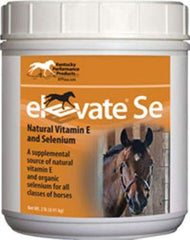Kentucky Performance Prod Elevate SE bottle pour for simple daily dosing of vitamin E and selenium.