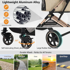 Kenyone stroller side view showing elevated canopy for pet comfort