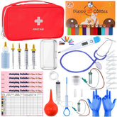 Kewen whelping kit contents laid out for newborn puppy care