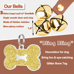 KEXIAVA dog doorbell bells close-up shows bright bells for clear signaling during potty training.