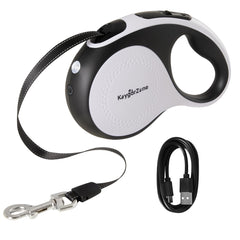 Keygarzone retractable leash with LED light for safer night walks