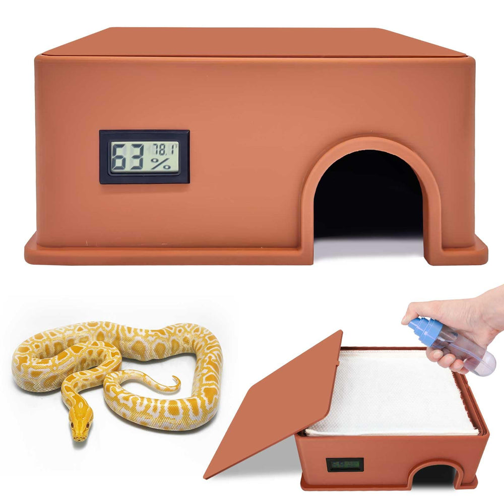KFPSHLQE reptile hide top vent improves enclosure air circulation.