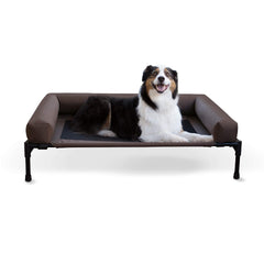 K&H Pet Cot bolstered outdoor bed with plush bolster for cozy outdoor naps.