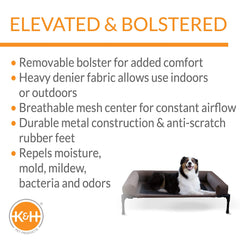 K&H Bolster Pet Cot bolster removable for quick conversion.