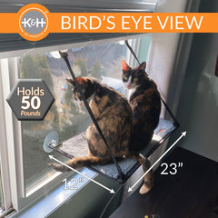 K&H EZ Mount Cat Window Perch features a durable steel frame for longevity.