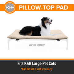 K&H Pet Products cot pad microfleece surface provides soft, cozy naps.