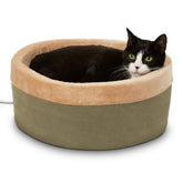 K&H Thermo-Kitty bed with 6-inch foam walls for secure, cozy lounging.