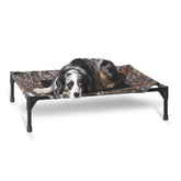 K&H Outdoor Elevated Dog Cot in camo for medium dogs, breathable and cool