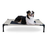 K&H Pet Products outdoor elevated dog cot taupe demonstrates cooling comfort for large dogs