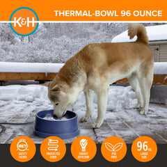 K&H Thermal-Bowl BPA-free plastic keeps water safe and clean.