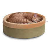 K&H Thermo-Kitty Bed top view highlights cozy warmth for indoor pets