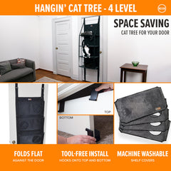 K&H Hangin Cat Tree quilted door cover protects your door while entertaining cats.