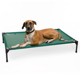 K&H Outdoor Elevated Dog Bed side view showing raised cooling platform for outdoor comfort