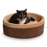 K&H Thermo-Kitty Bed outer view shows cozy round design for large indoor cats