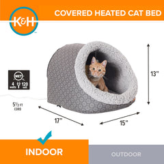 K&H Thermo Pet Cave backdoor unzip opens a tunnel for curious cats