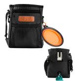 KHPR dog treat pouch showing three wear styles for hands-free training