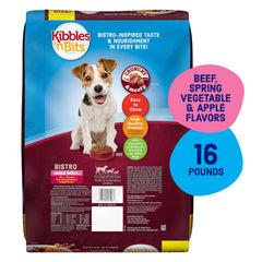 Kibbles 'n Bits Bistro Mini Bits spring vegetables image, supports balanced meals for small breeds.