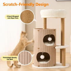 Kicari cat tree multiple platforms and private caves for escape.
