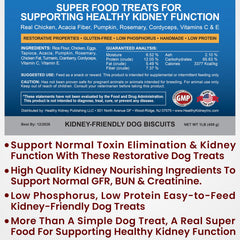Ingredients view featuring chicken, turmeric, and cranberries for kidney support.
