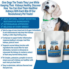 Close-up of Kidney Restore treat highlighting its low-protein formula for kidney diets