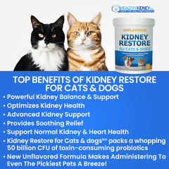 Kidney Restore powder dispensing into pet food for easy dosing