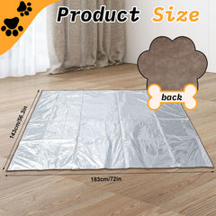 Kigley aluminum-layer deterrent mat on couch keeps pets away without harm.