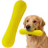 Kimee natural rubber dog chew toy milk-scented bone front view for engaging chewing