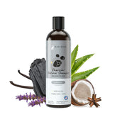 Kin-kind Charcoal dog shampoo bottle pour showing deep cleaning action