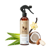 kin-kind dog deodorizing spray bottle front showing label and odor control