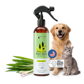 kin-kind plant-based flea spray bottle with lemongrass formula for dogs and cats.