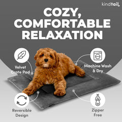 KindTail Dog Crate Pad reversible design offers two textures