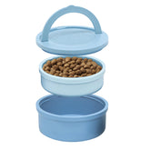 KindTail dog travel bowls with lid and handle for mess-free meals on the go.