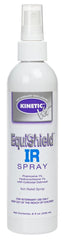 Kinetic Equishield IR Spray 8oz bottle close-up, alcohol-free soothing solution for itchy pet skin.