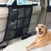 KINETOVOLTA dog car barrier with double-layer mesh keeps the pet safely in the back seat