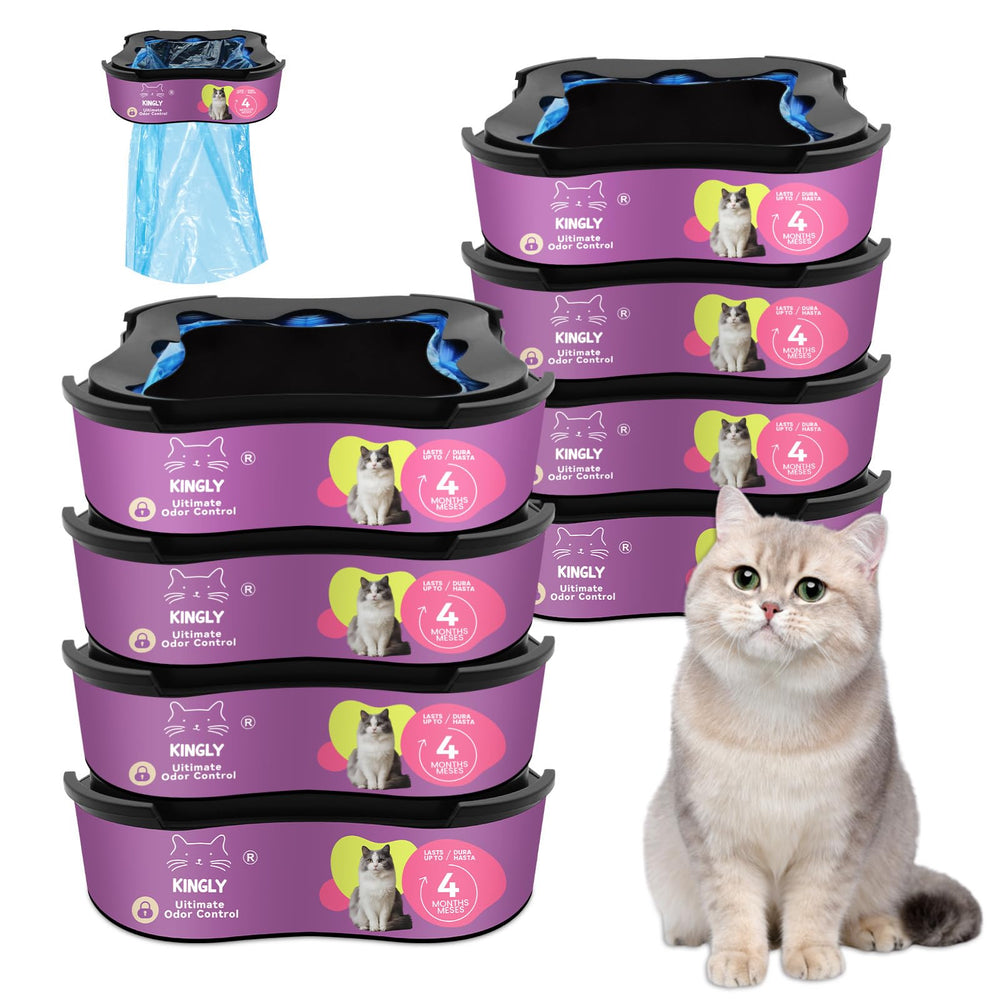 KINGLY premium refill packaging shows 28ft bags for extended odor control.