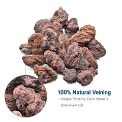 KINGRUI Red Lava Rock close-up showing porous texture for filtration and water balance.