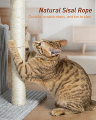 KinoTail cat tree natural-sisal-post keeps claws sharp and sofas safe.