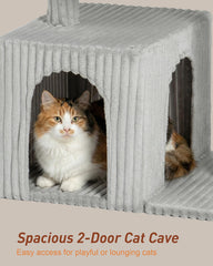KinoTail cat tree soft-flannel-cover adds cozy, washable comfort.