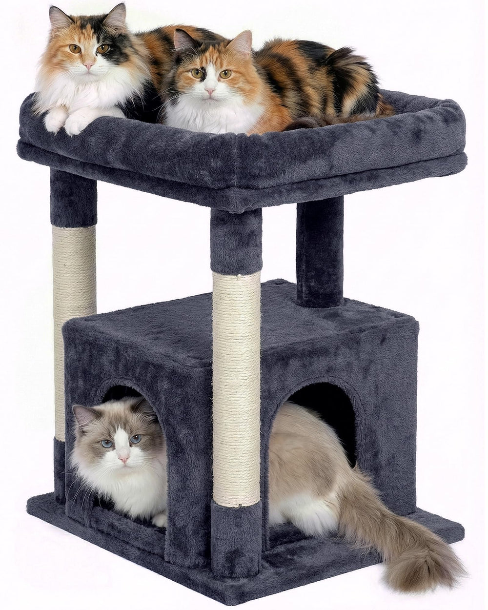 KinoTail cat tree top perch offers roomy lounging for large cats