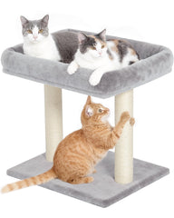 KinoTail cat tree top perch offers spacious lounging for sunlit window watching.